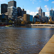 Looking up river to downtown Melbourne.